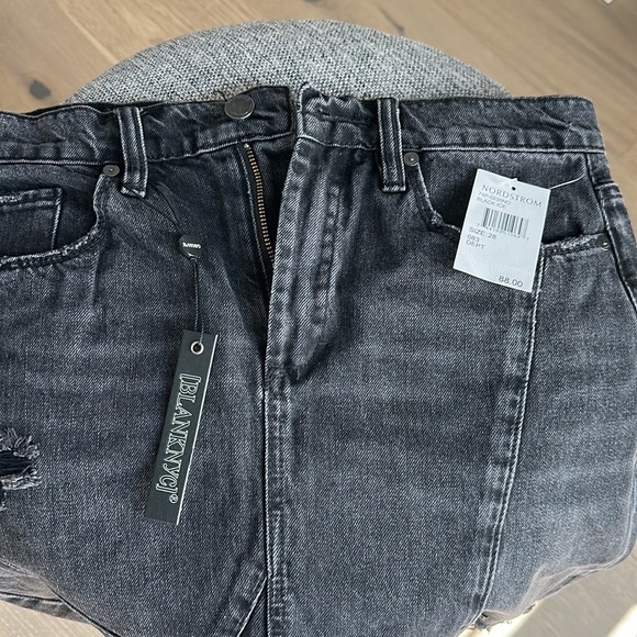 BLANKNYC Black Ice stud detail asymmetrical skirt denim skirt 28 - Picture 4 of 7
